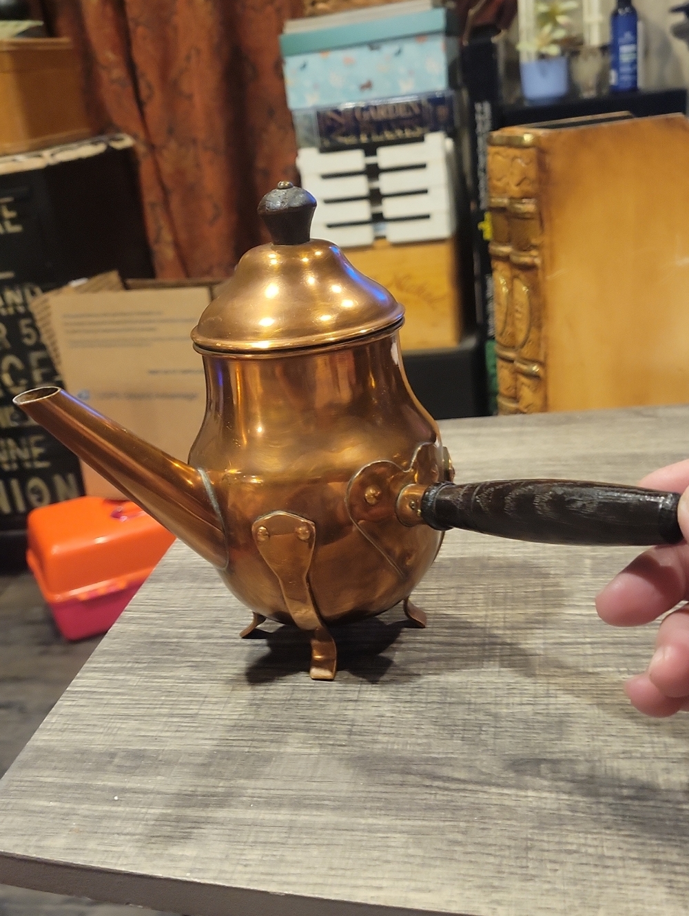 Copper Swedish Coffee Pot, Heart Handle Mount EXC.Vint.Cond.!!